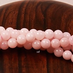 20 perles pierre jade rose pâle rondes 4mm