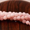 20 perles pierre jade rose pâle rondes 4mm
