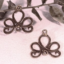 10 connecteurs métal couleur bronze  motif volutes 21mm