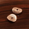 10 perles intercalaires argentées chips bombées 9,5x8,5mm