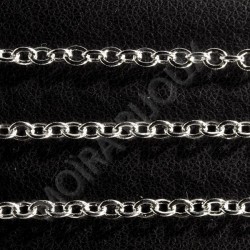 1mètre chaine SOUDÉE CH025Y laiton maillon ovale silver clair 3,5x3mm