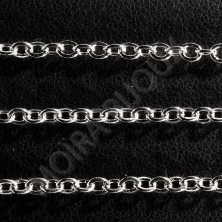 1mètre chaine SOUDÉE CH025Y laiton maillon ovale silver clair 3,5x3mm