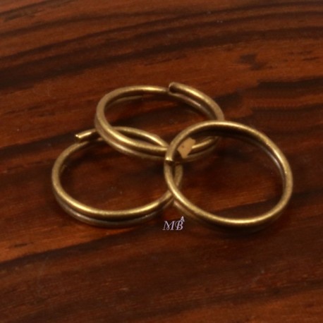 x50 anneaux doubles de jonction couleur bronze 10mm