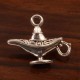 10 breloques lampe Aladin métal argenté 20x10mm