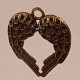 2 pendentifs double aile d'ange bronze 45x37mm