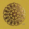 6 estampes pendentif rond ajouré couleur bronze 52x51mm