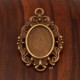 5 supports cabochon métal couleur bronze  esprit vintage 14x10mm interne