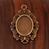 5 supports cabochon métal couleur bronze  esprit vintage 14x10mm interne