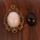 5 supports cabochon métal couleur bronze  esprit vintage 14x10mm interne