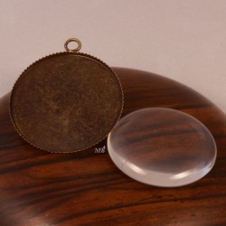 4 supports cabochon bronze fines dentelles  30mm