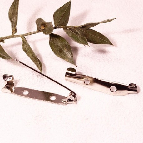 x10 supports  broches épingles argent mat  31x6mm