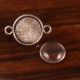 10 supports connecteurs reversible  cabochon argenté 10mm