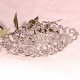 4 estampes connecteur ovale  fleur metal argente 80x35mm