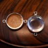 10 supports connecteur cabochon laiton argent 14MM
