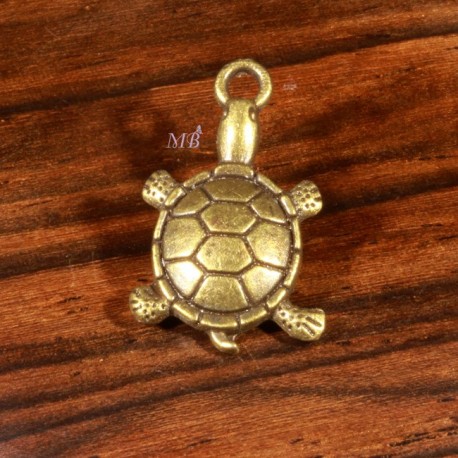 10 breloques tortues métal bronze dimension 19x12mm