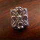 10 perles intercalaires rectangle métal argenté motifs reliefs 12x9mm