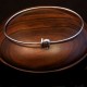 1 bracelet jonc laiton  argenté  dimension 62mm
