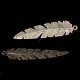 4 estampes feuille effilées métal  argenté 35x10mm