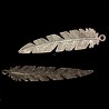 4 estampes feuille effilées métal  argenté 35x10mm