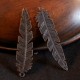 4 estampes feuille effilées métal  argenté 35x10mm