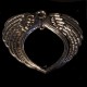 1 grand  support pendentif double aile d'ange métal argenté 74x69mm