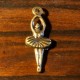 6 breloques danseuse en laiton couleur bronze  19x8mm
