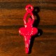 6 breloques danseuse en laiton laqué rouge 19x8mm