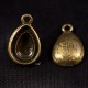 5 pendentifs goutte supports cabochon   bronze  15x11mm