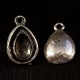 5 supports cabochon en métal argenté forme goutte 15x11mm