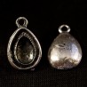 5 supports cabochon en métal argenté forme goutte 15x11mm