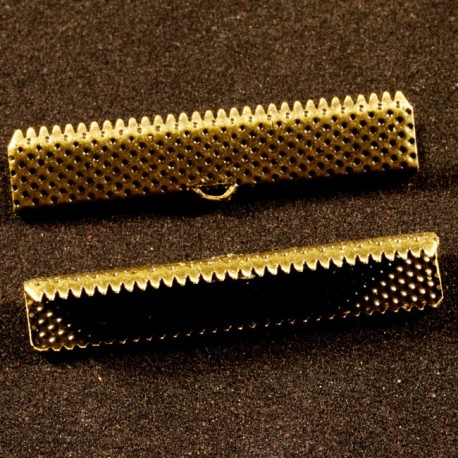 20 attaches ruban  laiton couleur bronze 35X8mm