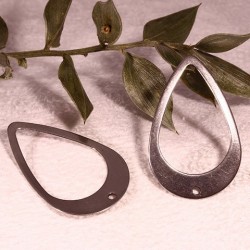 4 connecteurs goutte inversé  pendentif acier inoxydable 22x17.5mm