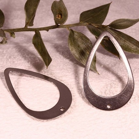 4 connecteurs goutte inversé  pendentif acier inoxydable 22x17.5mm