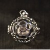 1 bola  fleur plaqué argent  clair 24 mm
