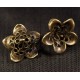 4 calottes coupelle fleurs en laiton bronze 16mm