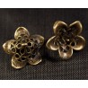 4 calottes coupelle fleurs en laiton bronze 16mm