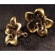 4 calottes coupelle fleurs en laiton bronze 16mm