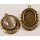 4 supports cabochon bronze ovale 18x24mm