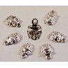 10 breloques coccinelle métal argenté diamètre 14,5x10mm