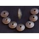 10 perles disque bronze mat bicone diamètre 11mm