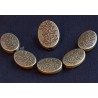 10 perles intercalaire ovale plate  bronze feuilles 14x10mm