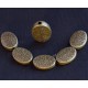 10 perles intercalaire ovale plate  bronze feuilles 14x10mm