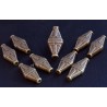 6 perles intercalaires bronze losange esprit  ethnique 22x10mm
