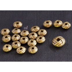 20 perles intercalaires tressée bronze plat rond  6mm