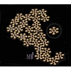 20 perles intercalaires flocon de neige bronze 10mm