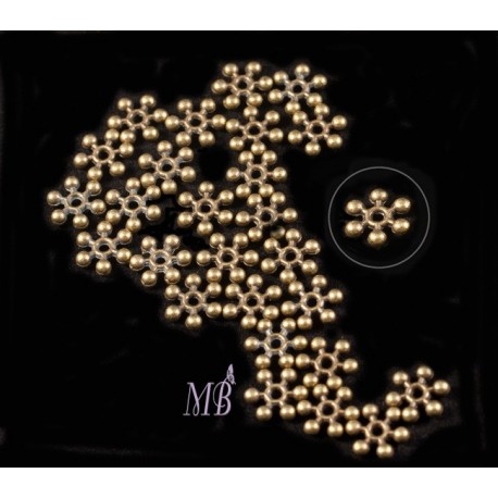 20 perles intercalaires flocon de neige bronze 10mm