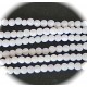 20 agates rondes givrées craquelées blanc neige   4mm