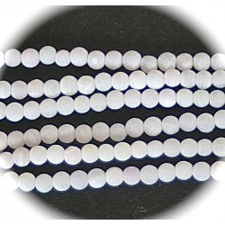 20 agates rondes givrées craquelées blanc neige   4mm