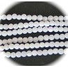 20 agates rondes givrées craquelées blanc neige   4mm