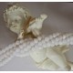 20 agates rondes givrées craquelées blanc neige   4mm